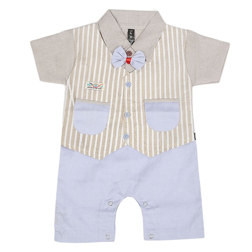Newborn Boys Half Sleeves Koti Romper - Beige, Kids, NB Boys Rompers, Chase Value, Chase Value