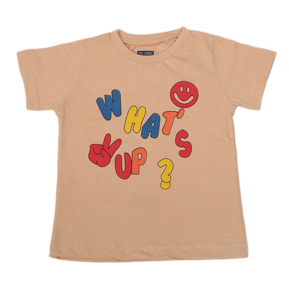 Boys Printed Half Sleeves T-Shirt 4726 - Skin, Kids, Boys T-Shirts, Chase Value, Chase Value