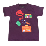Boys Printed Half Sleeves T-Shirt 4737 - Purple, Kids, Boys T-Shirts, Chase Value, Chase Value