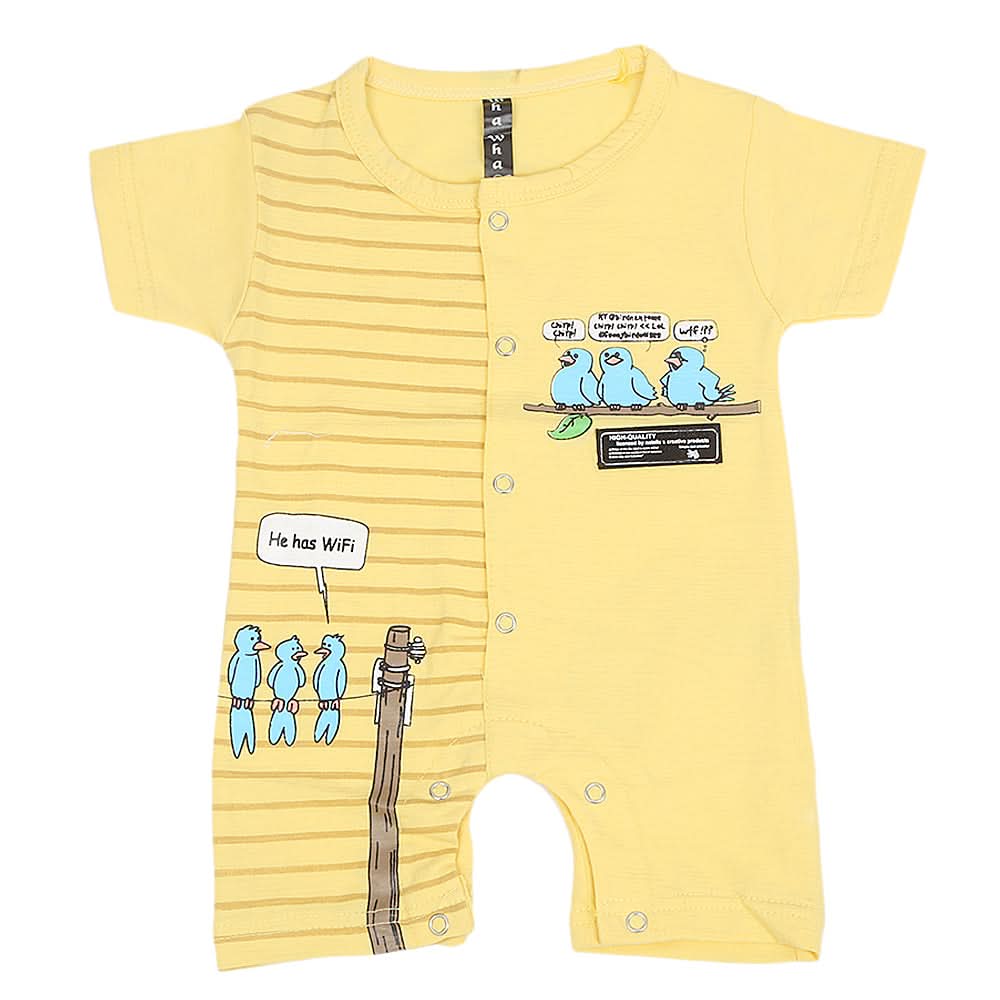 Newborn Boys Half Sleeves Rompers - Yellow, Kids, NB Boys Rompers, Chase Value, Chase Value