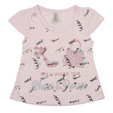 Girls Half Sleeves T-Shirt - Light Pink, Kids, Girls T-Shirts, Chase Value, Chase Value