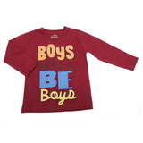 Boys Full Sleeves T-Shirt - Maroon, Kids, Boys T-Shirts, Chase Value, Chase Value