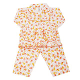 Girl's Full Sleeves Night Suit - Orange, Kids, Girls Sets And Suits, Chase Value, Chase Value