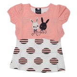 Girls Half Sleeves T-Shirt A08 - Peach, Kids, Girls T-Shirts, Chase Value, Chase Value