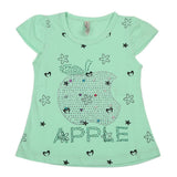 Girls Half Sleeves T-Shirt - Light Green, Kids, Girls T-Shirts, Chase Value, Chase Value