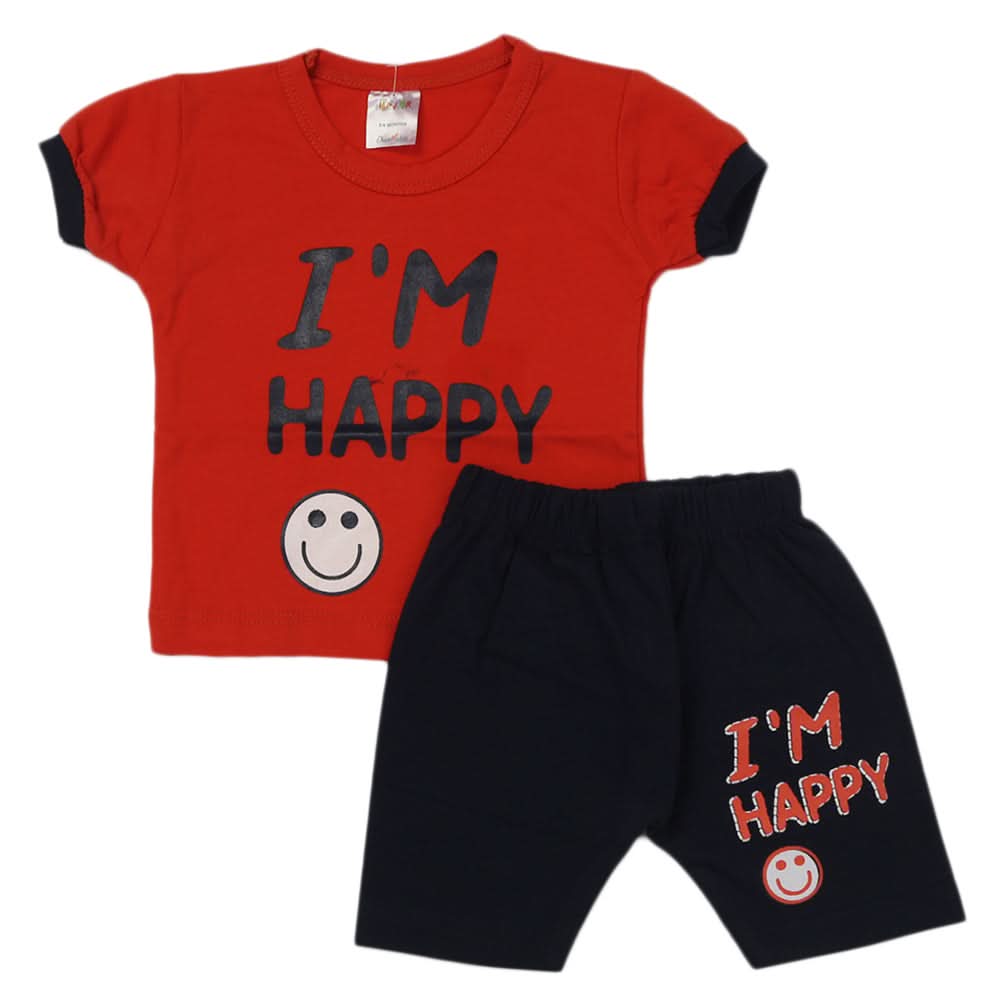 Newborn Boys Half Sleeves Suit - Red, Kids, Newborn Boys Sets And Suits, Chase Value, Chase Value