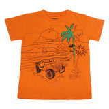 Boys Printed Half Sleeves T-Shirt 4742 - Orange, Kids, Boys T-Shirts, Chase Value, Chase Value