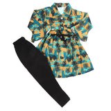 Girls Full Sleeves Tights Suit - Steel Blue, Kids, Girls Sets And Suits, Chase Value, Chase Value