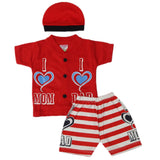 Newborn Boys Half Sleeves Suit - Red, Newborn Boys Sets & Suits, Chase Value, Chase Value