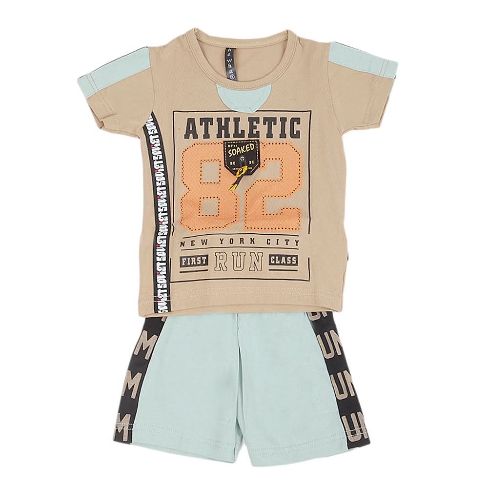 Boys Half Sleeves Suit - Brown, Kids, Boys Sets And Suits, Chase Value, Chase Value