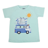 Boys Printed Half Sleeves T-Shirt 4740 - Cyan, Kids, Boys T-Shirts, Chase Value, Chase Value