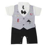 Newborn Boys Half Sleeves Romper - Grey, Kids, NB Boys Rompers, Chase Value, Chase Value