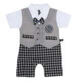 Newborn Boys Half Sleeves Romper - Grey, Kids, NB Boys Rompers, Chase Value, Chase Value