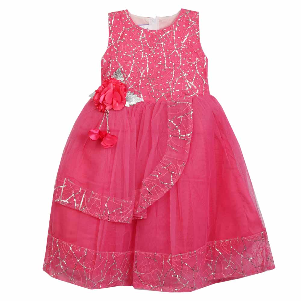 Girls Fancy Frock - Pink, Girls Frocks, Chase Value, Chase Value