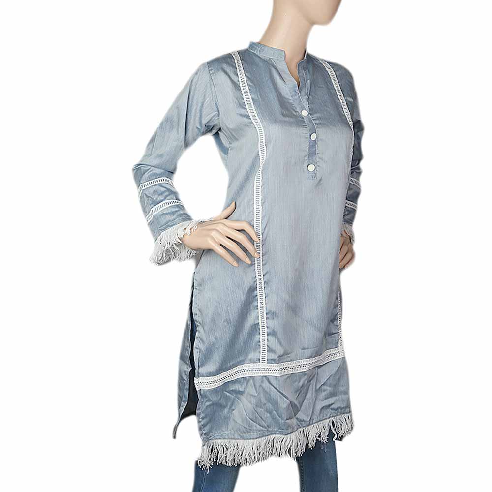 Women's Plain Kurti - Grey, Women, Ready Kurtis, Chase Value, Chase Value