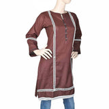 Women's Plain Kurti - Dark Brown, Women, Ready Kurtis, Chase Value, Chase Value