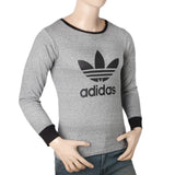 Men's Full Sleeves Printed T-Shirt - Grey, Men, T-Shirts And Polos, Chase Value, Chase Value