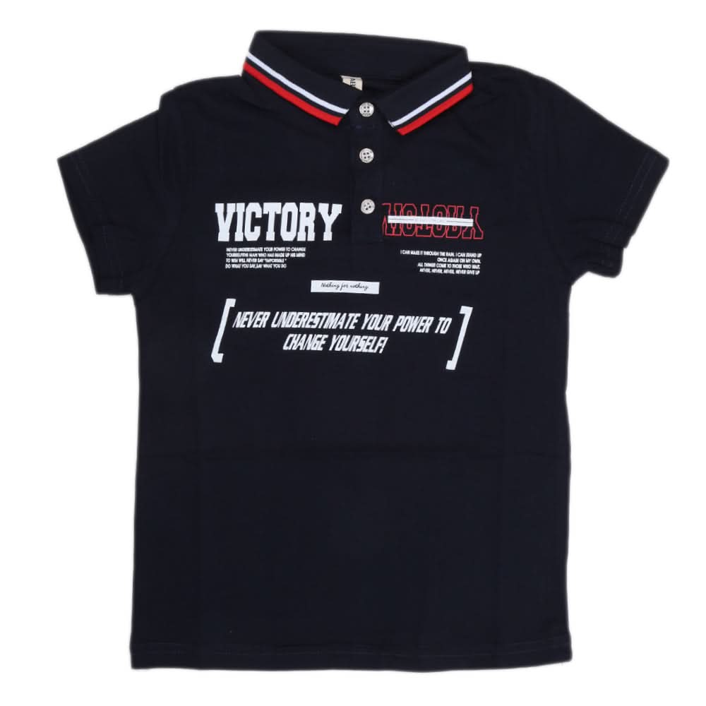 Boys Half Sleeves Polo T-Shirt - Navy Blue, Kids, Boys T-Shirts, Chase Value, Chase Value