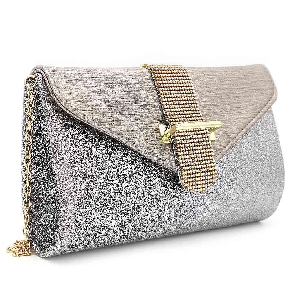 Women's Bridal Clutch 6877 - Silver, Women, Clutches, Chase Value, Chase Value