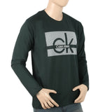 Men's Full Sleeves Printed T-Shirt - Green, Men, T-Shirts And Polos, Chase Value, Chase Value