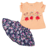 Newborn Girls Half Sleeves Suit - Orange, Newborn Girls Sets & Suits, Chase Value, Chase Value
