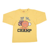 Boys Full Sleeves Jersey T-Shirt - Yellow, Kids, Boys T-Shirts, Chase Value, Chase Value