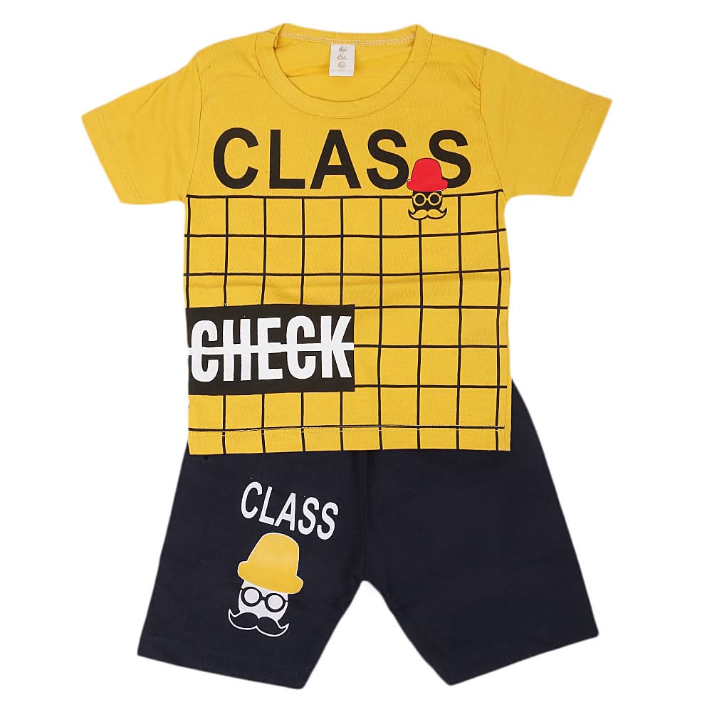 Boys Half Sleeves Short Suit - Yellow, Kids, Boys Sets And Suits, Chase Value, Chase Value