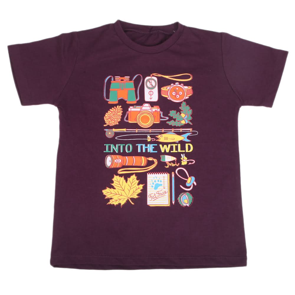 Boys Half Sleeves T-Shirt 3985 - Purple, Kids, Boys T-Shirts, Chase Value, Chase Value