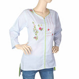 Women's Embroidered Western Top Front Dori Pipen - Sky Blue, Women, T-Shirts And Tops, Chase Value, Chase Value
