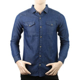 Men's Denim Casual Club Shirt With Flap Y.G 9010-E - Dark Blue, Men, T-Shirts And Polos, Chase Value, Chase Value