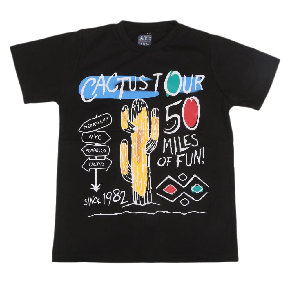 Boys Half Sleeves T-Shirt 3979 - Black, Kids, Boys T-Shirts, Chase Value, Chase Value