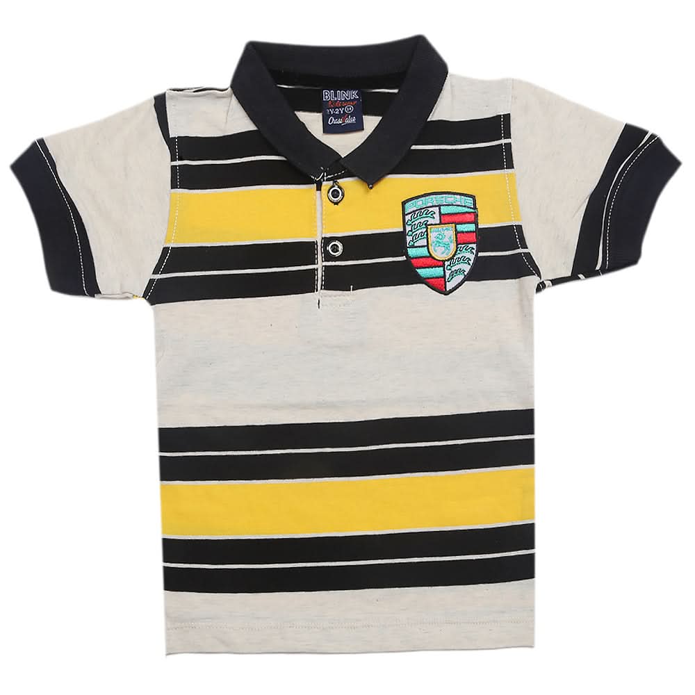 Boys Half Sleeves Polo T-Shirt - Yellow, Boys T-Shirts, Chase Value, Chase Value