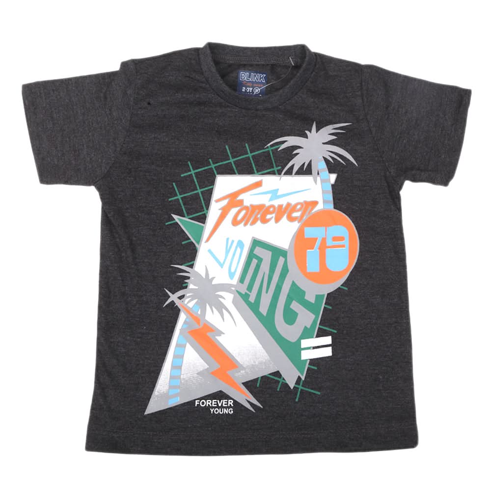 Boys Half Sleeves Jersey T-Shirt - Dark Grey, Kids, Boys T-Shirts, Chase Value, Chase Value
