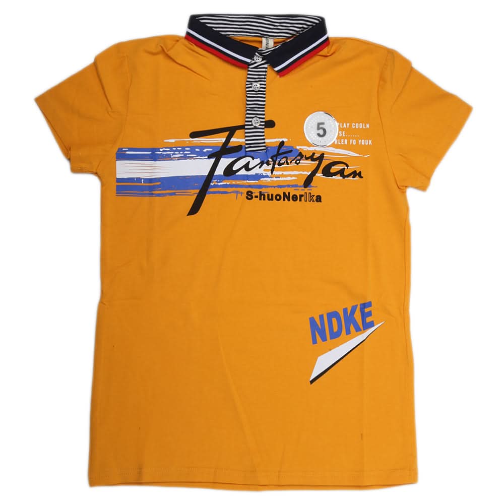 Boys Half Sleeves Polo T-Shirt - Yellow, Kids, Boys T-Shirts, Chase Value, Chase Value