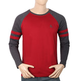 Men's Full Sleeves T-Shirt - Red, Men, T-Shirts And Polos, Chase Value, Chase Value