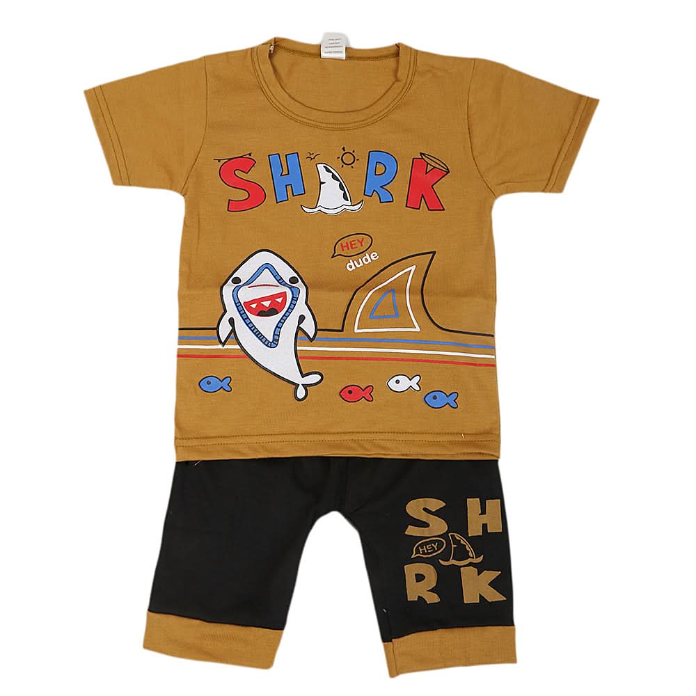 Boys Half Sleeves Short Suit - Brown, Kids, Boys Sets And Suits, Chase Value, Chase Value