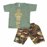 Boys 2 Pcs Suit Half Sleeves - Green, Kids, Boys Sets And Suits, Chase Value, Chase Value