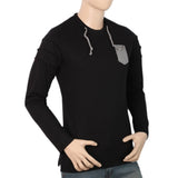 Men's Full Sleeves T-Shirt - Black, Men, T-Shirts And Polos, Chase Value, Chase Value