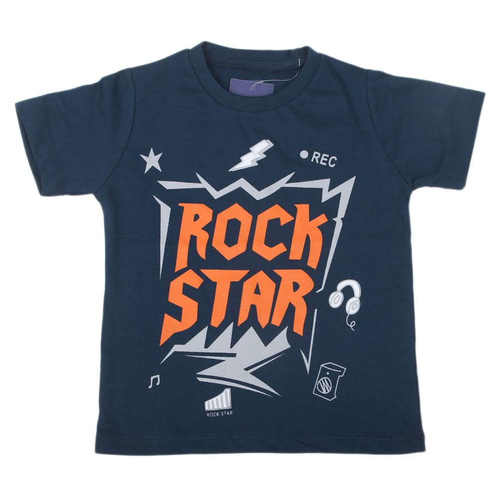 Boys Half Sleeves Jersey T-Shirt - Steel Blue, Kids, Boys T-Shirts, Chase Value, Chase Value