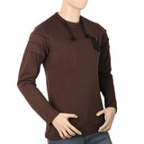 Men's Full Sleeves T-Shirt - Dark Brown, Men, T-Shirts And Polos, Chase Value, Chase Value