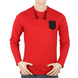 Men's Full Sleeves T-Shirt - Red, Men, T-Shirts And Polos, Chase Value, Chase Value