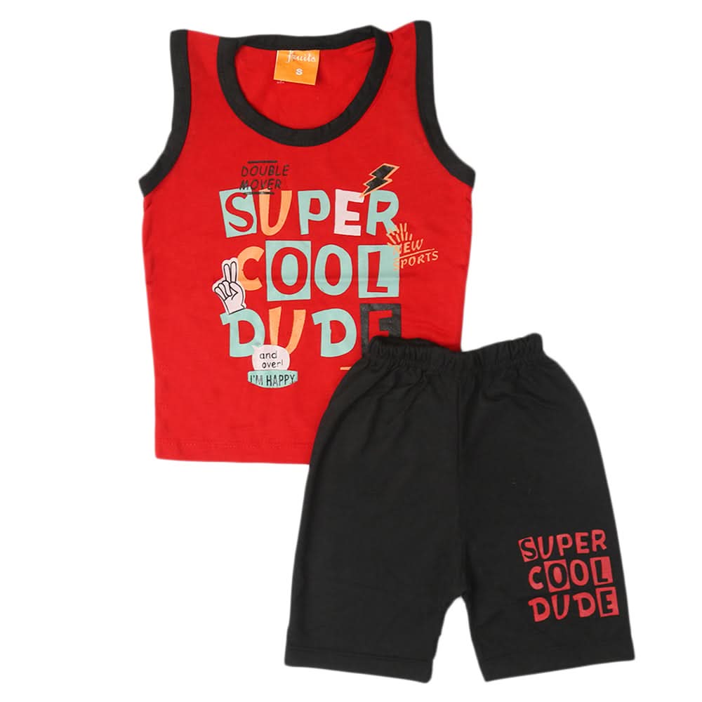 Boys Sando Suit - Red, Kids, Boys Sets And Suits, Chase Value, Chase Value