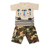 Boys 2 Pcs Suit Half Sleeves - Beige, Kids, Boys Sets And Suits, Chase Value, Chase Value