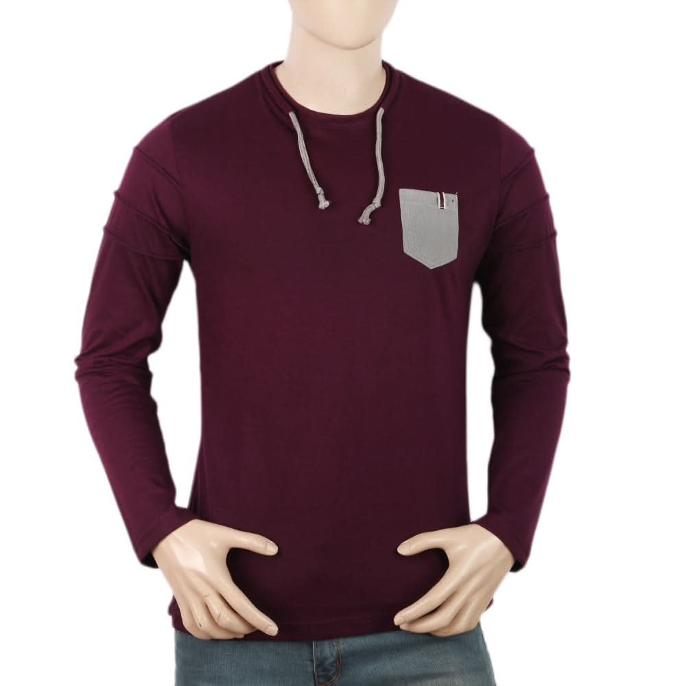 Men's Full Sleeves T-Shirt - Dark Purple, Men, T-Shirts And Polos, Chase Value, Chase Value