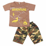 Boys 2 Pcs Suit Half Sleeves - Brown, Kids, Boys Sets And Suits, Chase Value, Chase Value