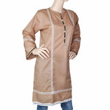 Women's Plain Kurti - Beige, Women, Ready Kurtis, Chase Value, Chase Value
