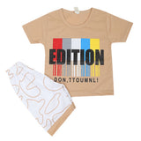 Boys Half Sleeves Short Suit -Beige, Kids, Boys Sets And Suits, Chase Value, Chase Value