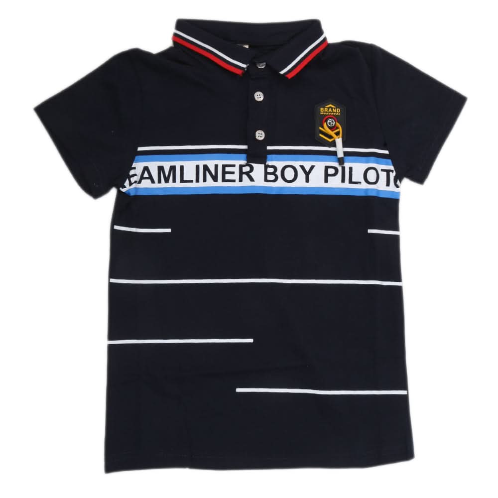 Boys Half Sleeves Polo T-Shirt - Navy Blue, Kids, Boys T-Shirts, Chase Value, Chase Value