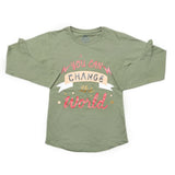 Girls Full Sleeves Jersey T-Shirt - Green, Kids, Girls T-Shirts, Chase Value, Chase Value