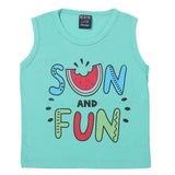 Girl's Sando T-Shirts - Cyan, Kids, Girls T-Shirts, Chase Value, Chase Value